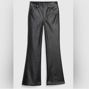 Gap plus size High Rise Vegan‎ Leather '70s Flare Pants size 34/18